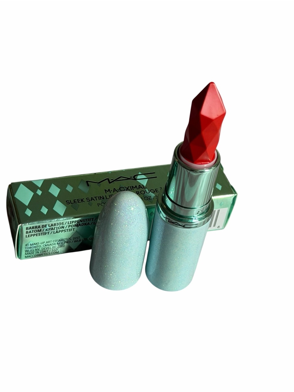 MAC Holiday Lipstick in UNEXPECTED RED -Gemstone Lipstick - Vibrant Red BNIB - Picture 10 of 16